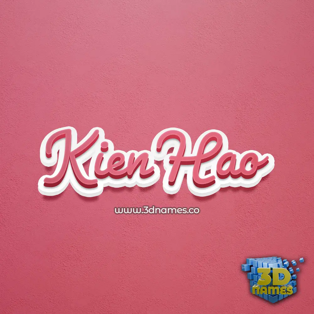 kien hao in Red Scribble style - 3D name wallpaper
