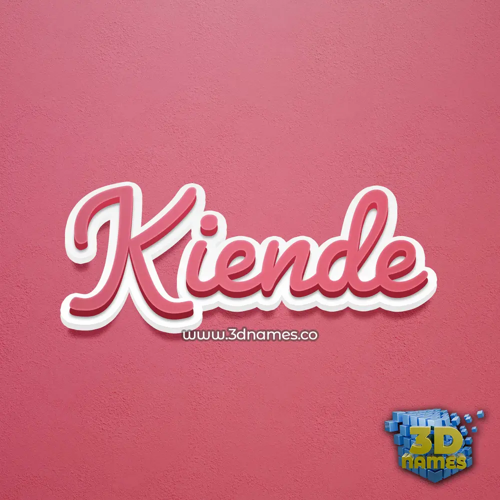 kiende in Red Scribble style - 3D name wallpaper