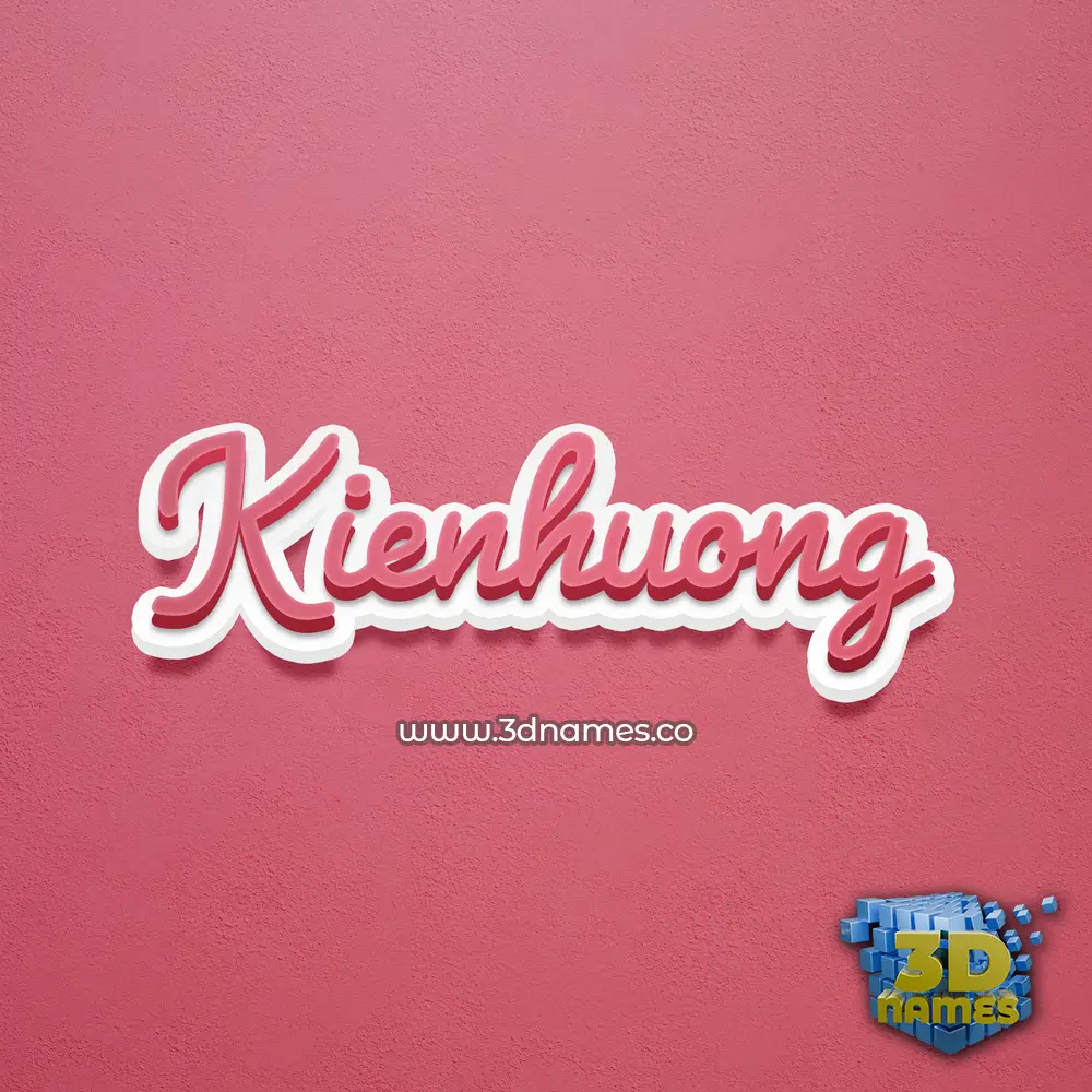 kienhuong in Red Scribble style - 3D name wallpaper