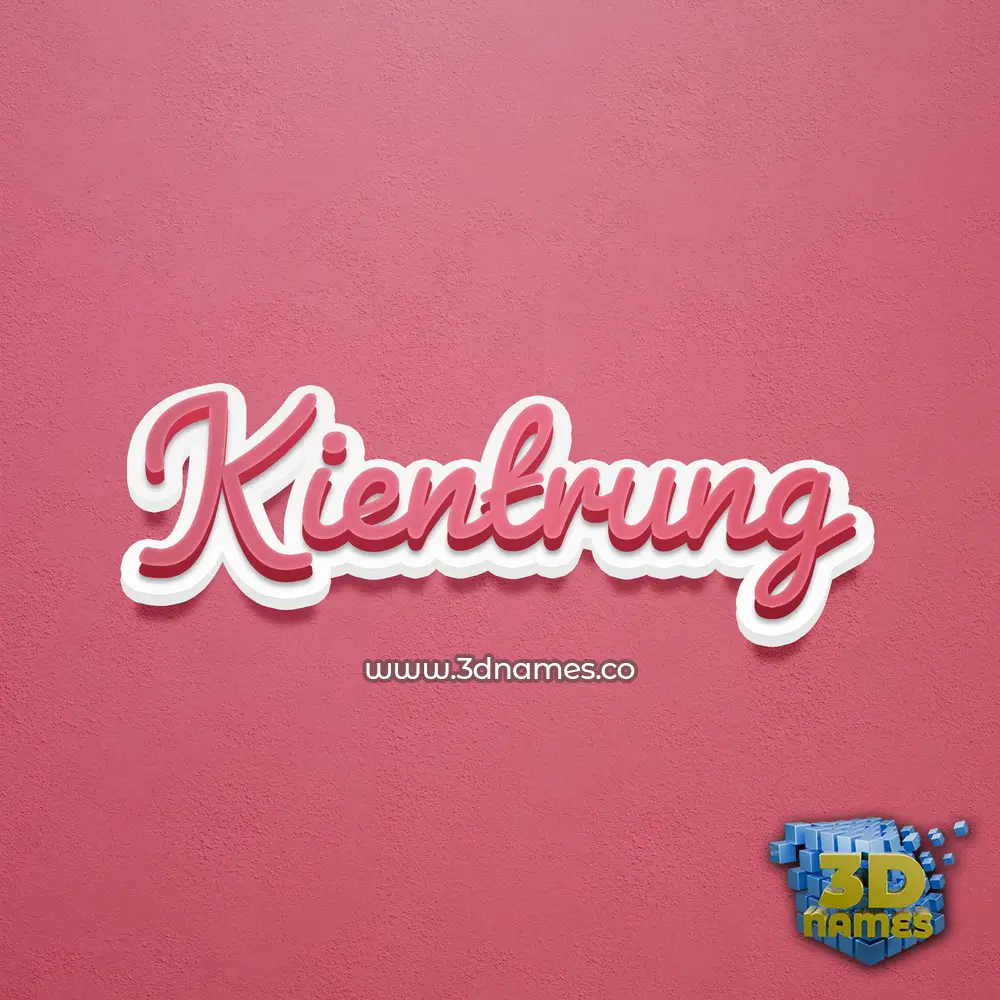 kientrung in Red Scribble style - 3D name wallpaper