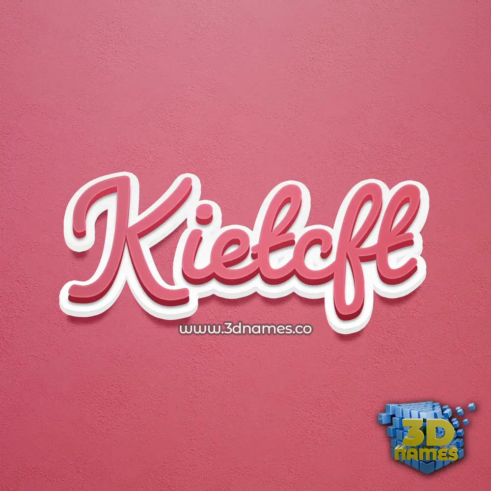 kietcft in Red Scribble style - 3D name wallpaper