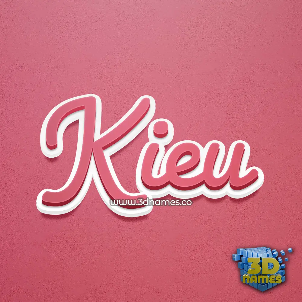 kieu in Red Scribble style - 3D name wallpaper