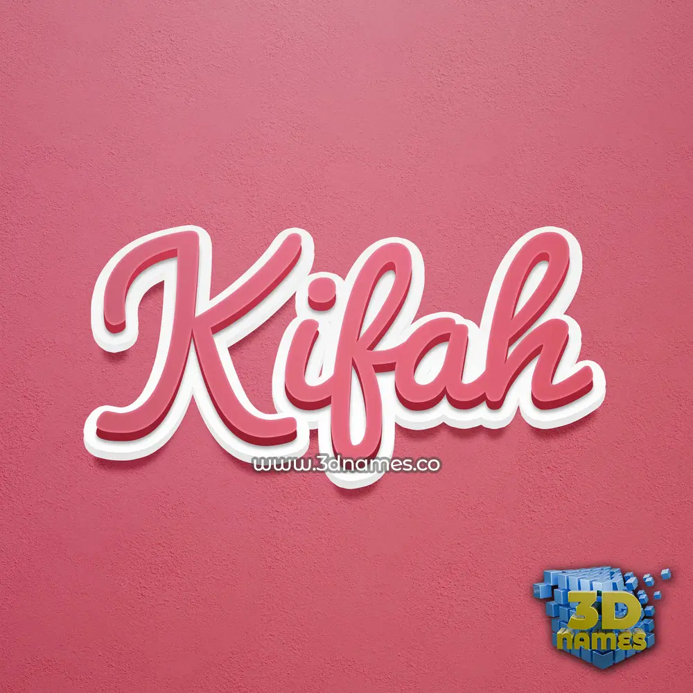 kifah in Red Scribble style - 3D name wallpaper