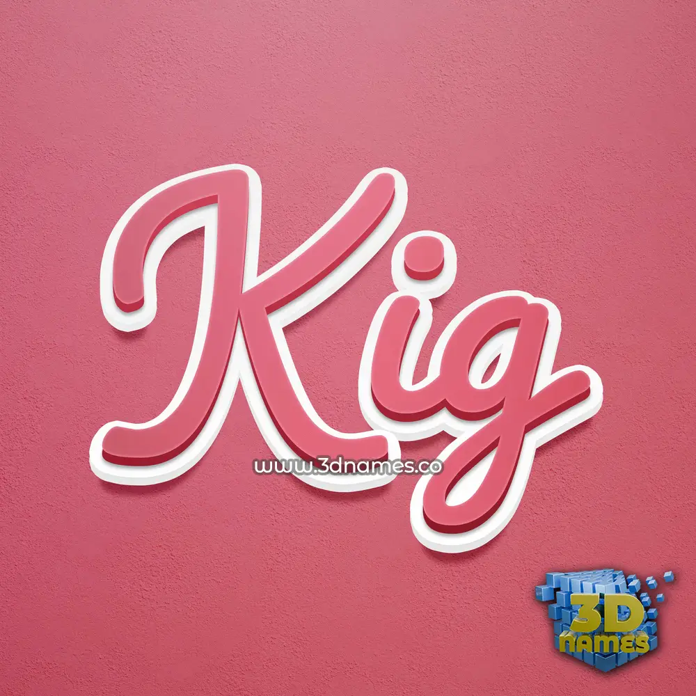 kig in Red Scribble style - 3D name wallpaper
