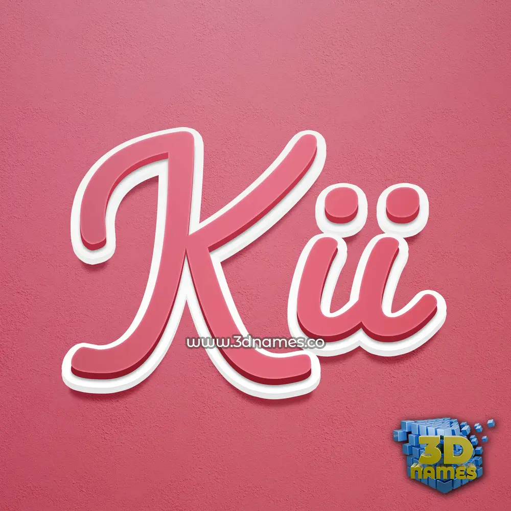 kii in Red Scribble style - 3D name wallpaper