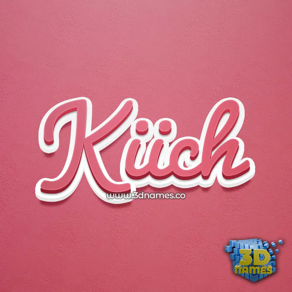 kiich in Red Scribble style - 3D name wallpaper