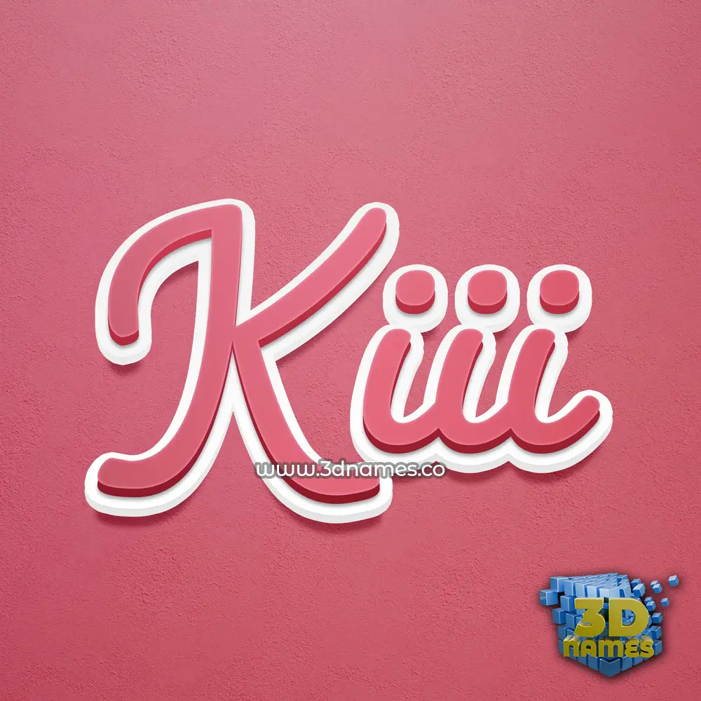 kiii in Red Scribble style - 3D name wallpaper