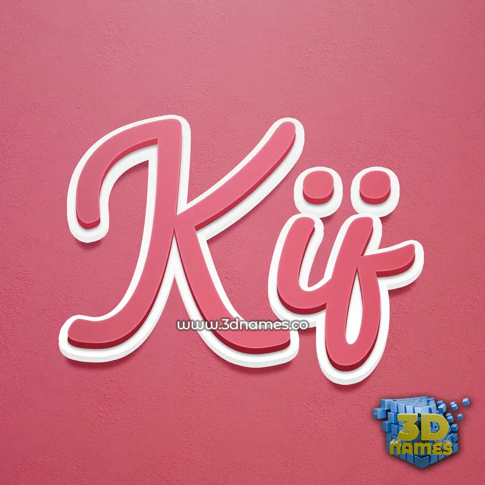 kij in Red Scribble style - 3D name wallpaper