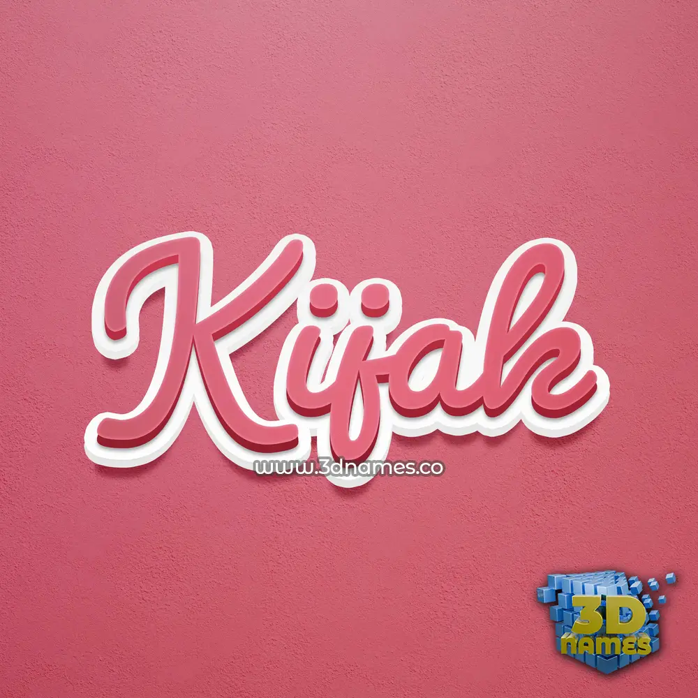 kijak in Red Scribble style - 3D name wallpaper