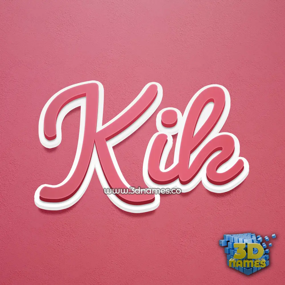 kik in Red Scribble style - 3D name wallpaper