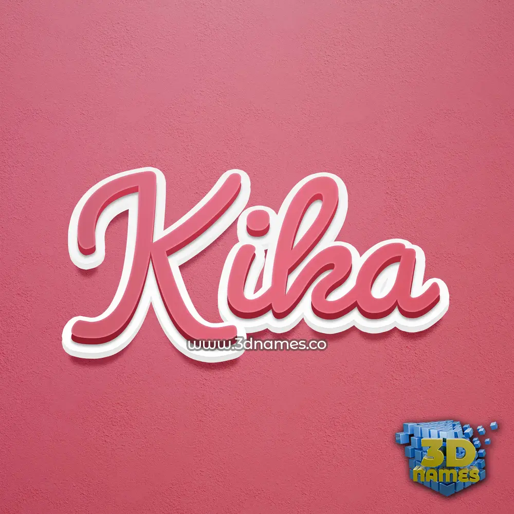 kika in Red Scribble style - 3D name wallpaper