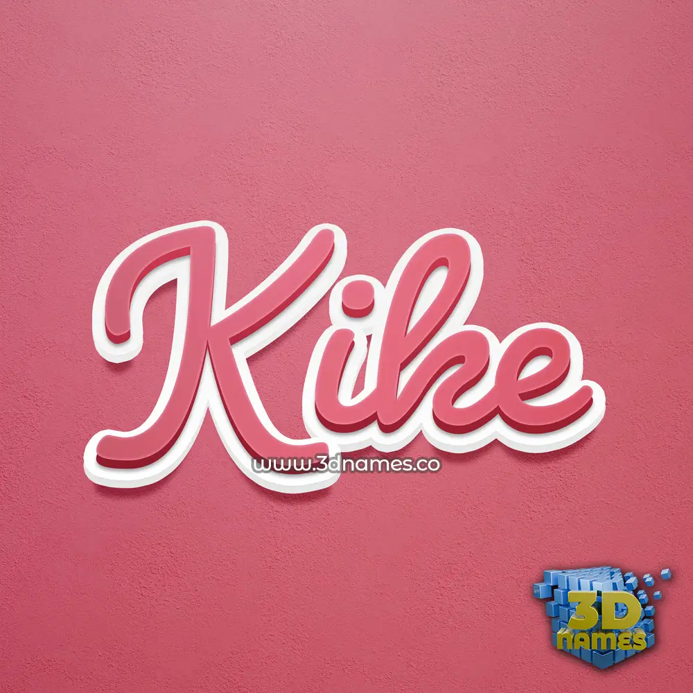 kike in Red Scribble style - 3D name wallpaper
