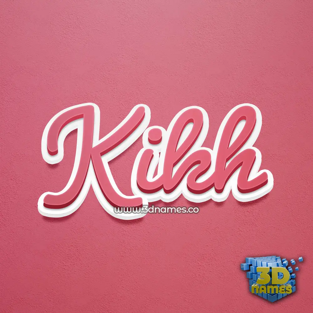 kikh in Red Scribble style - 3D name wallpaper