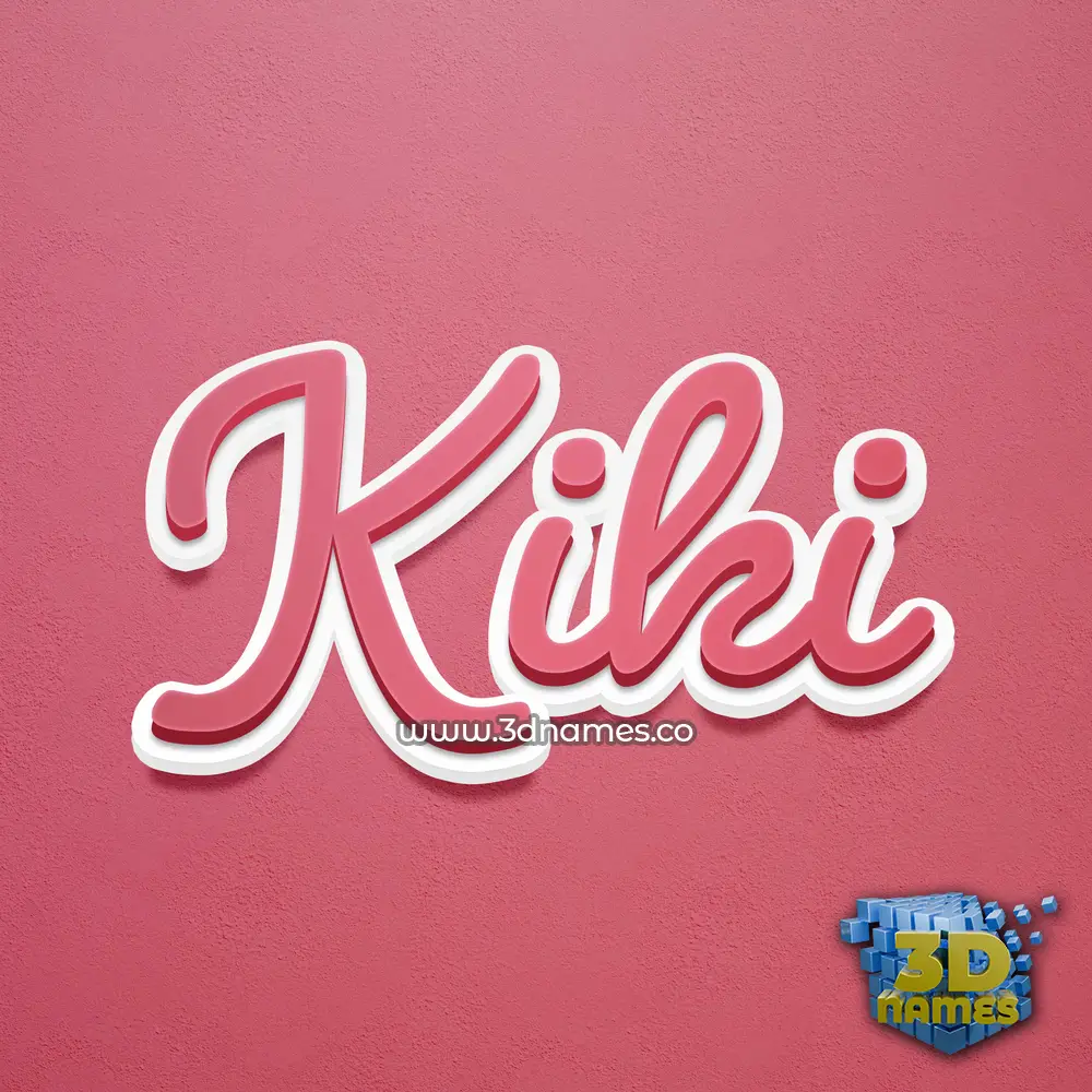 kiki in Red Scribble style - 3D name wallpaper
