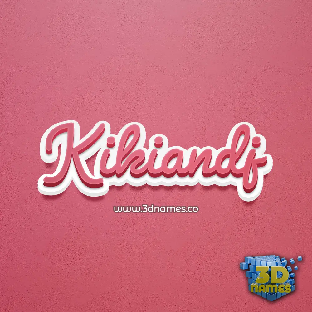 kikiandj in Red Scribble style - 3D name wallpaper