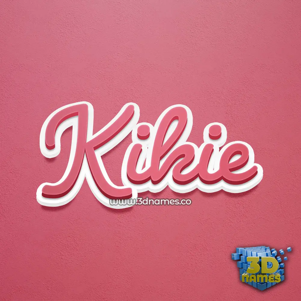 kikie in Red Scribble style - 3D name wallpaper