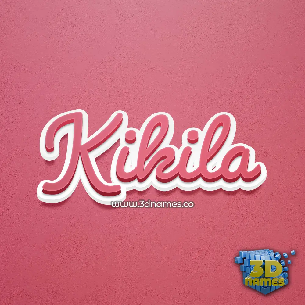kikila in Red Scribble style - 3D name wallpaper