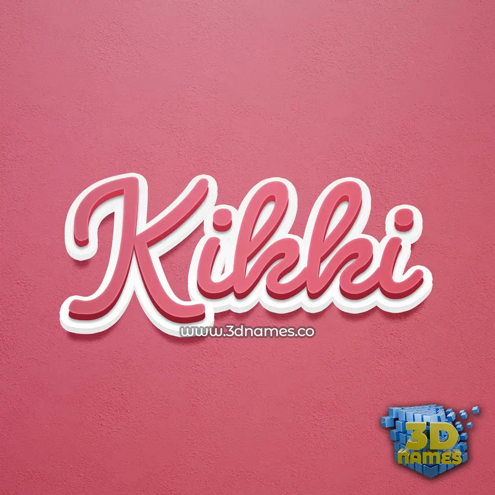 kikki in Red Scribble style - 3D name wallpaper