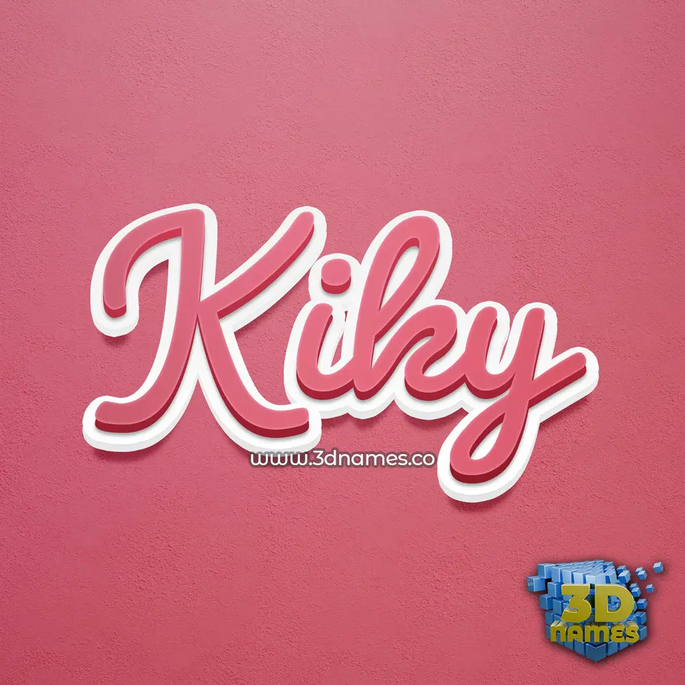 kiky in Red Scribble style - 3D name wallpaper