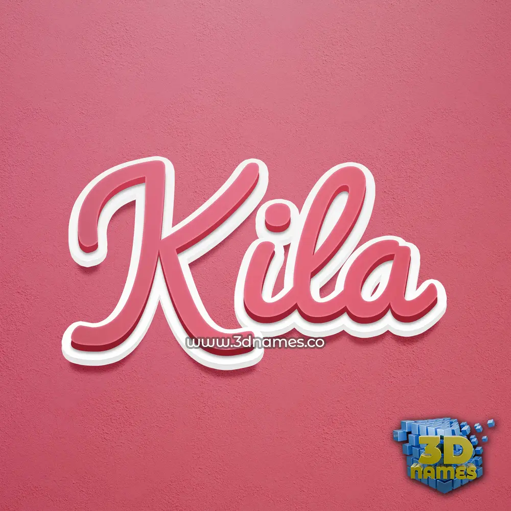 kila in Red Scribble style - 3D name wallpaper