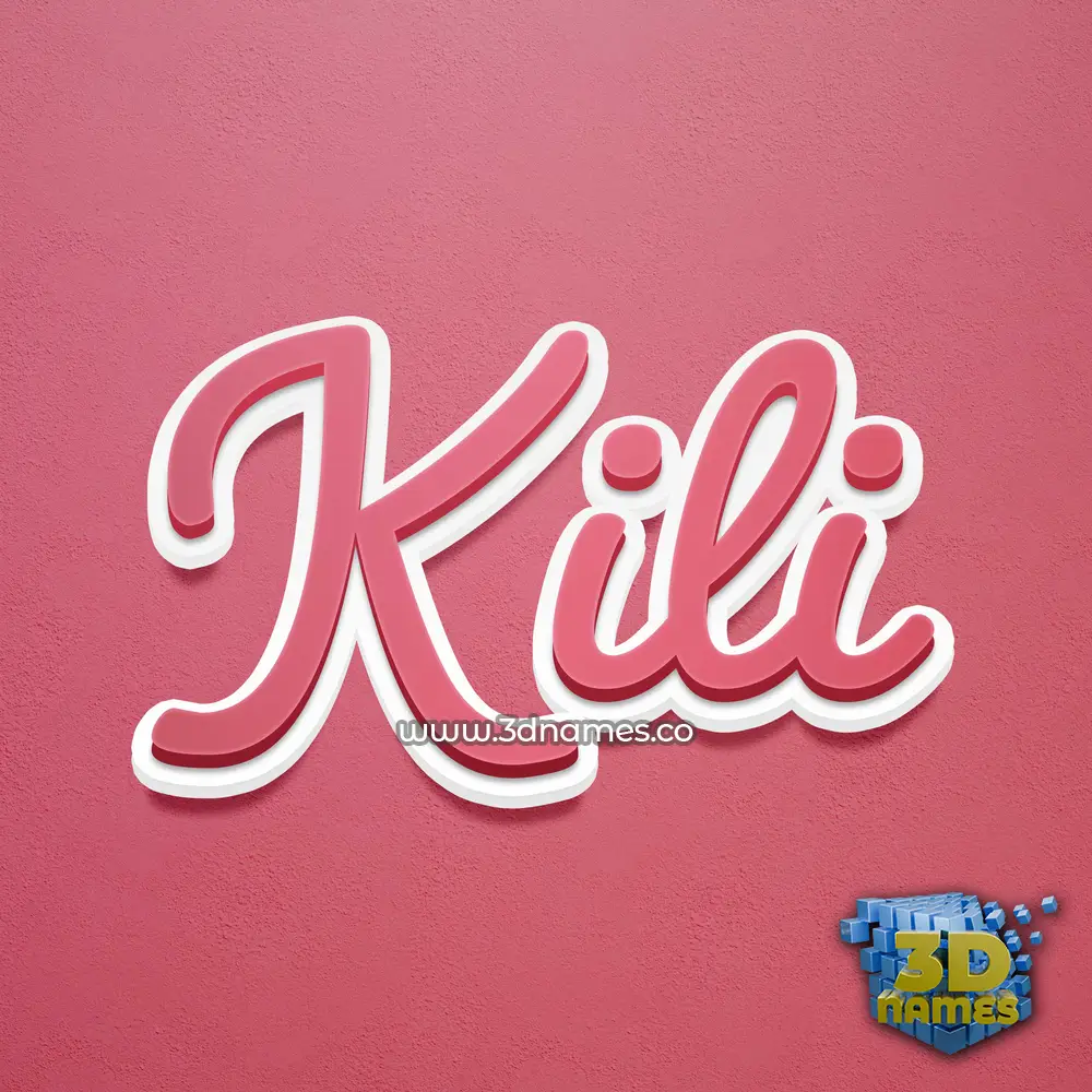 kili in Red Scribble style - 3D name wallpaper