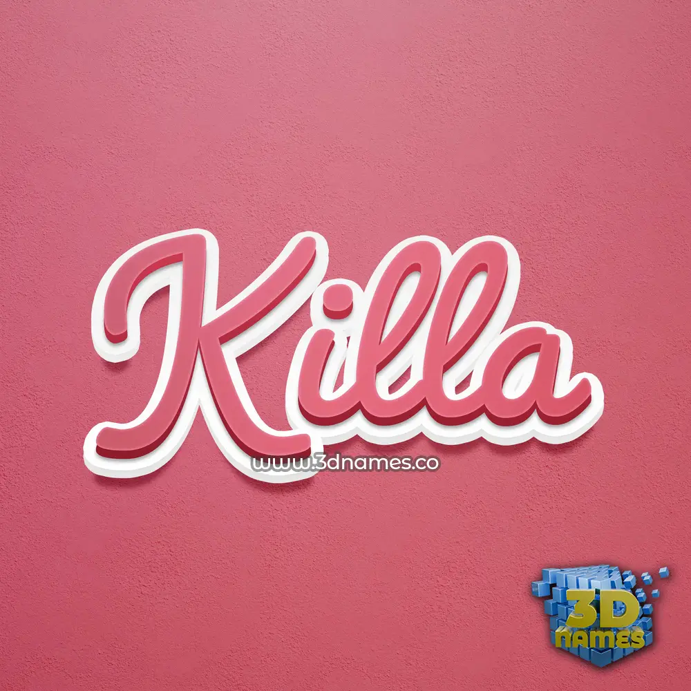 killa in Red Scribble style - 3D name wallpaper