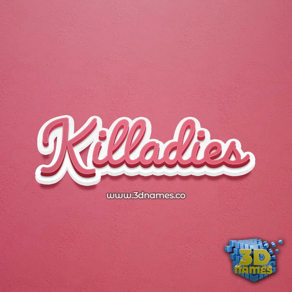 killadies in Red Scribble style - 3D name wallpaper