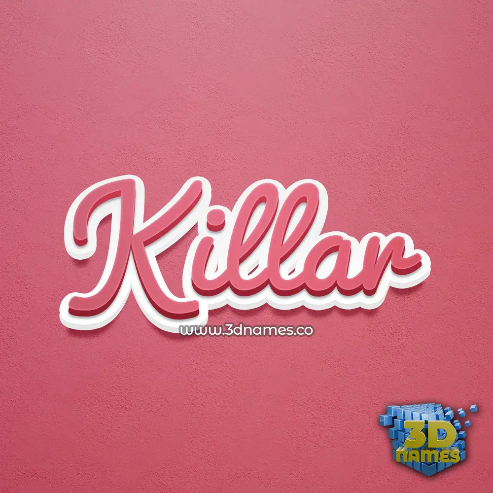 killar in Red Scribble style - 3D name wallpaper