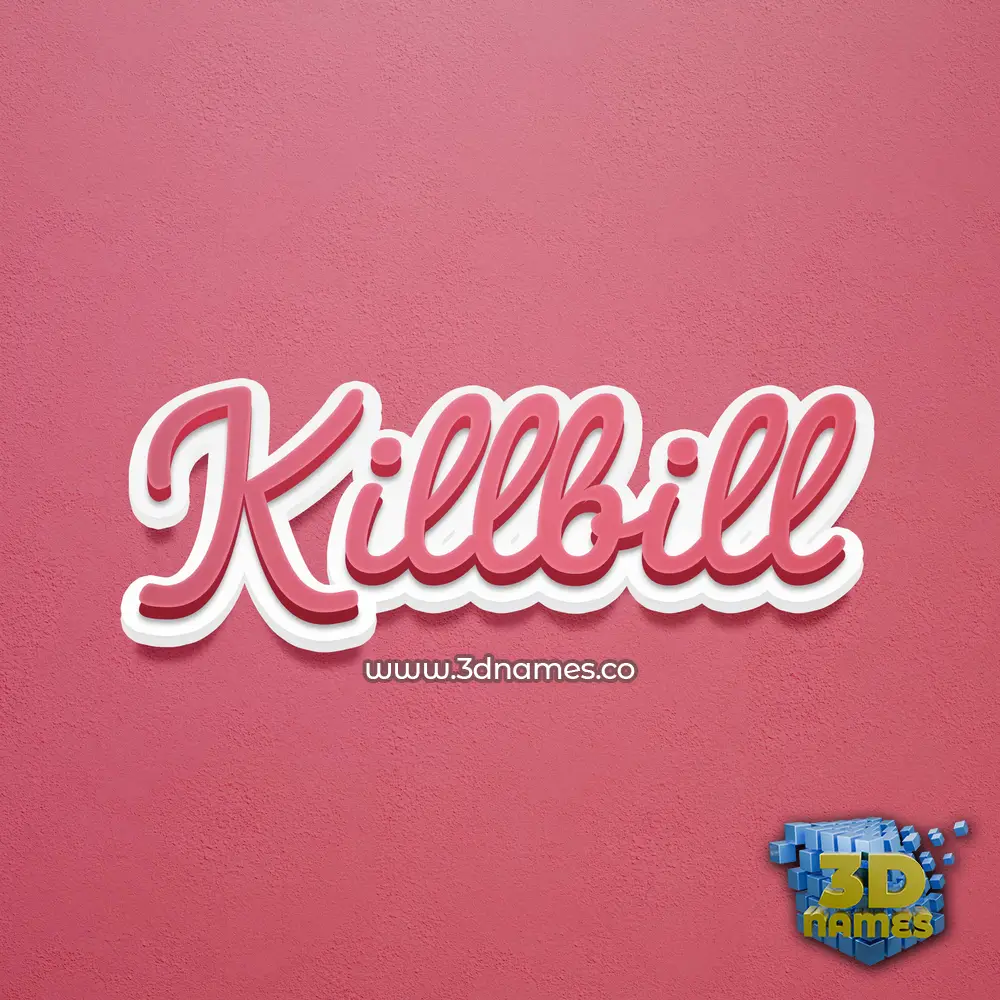 killbill in Red Scribble style - 3D name wallpaper