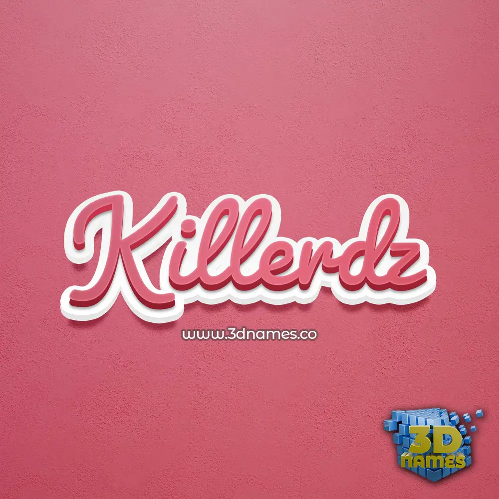 killerdz in Red Scribble style - 3D name wallpaper