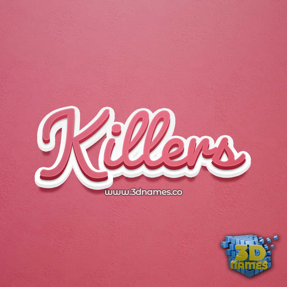 killers in Red Scribble style - 3D name wallpaper