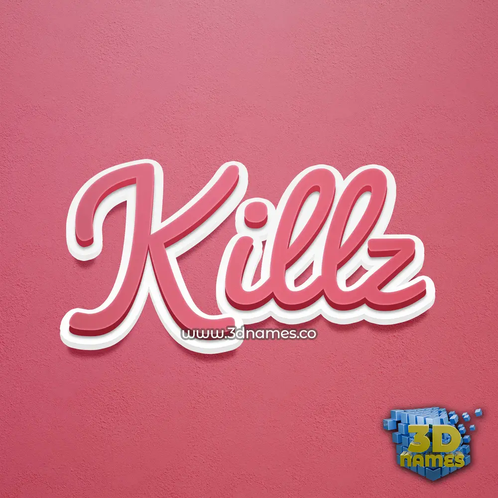 killz in Red Scribble style - 3D name wallpaper