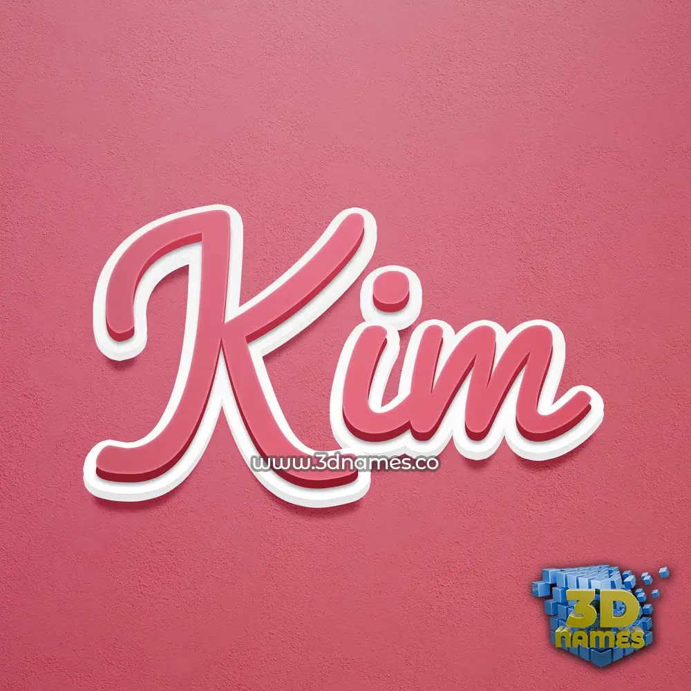 kim in Red Scribble style - 3D name wallpaper