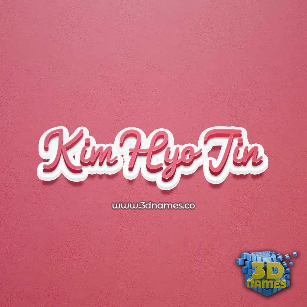 kim hyo jin in Red Scribble style - 3D name wallpaper