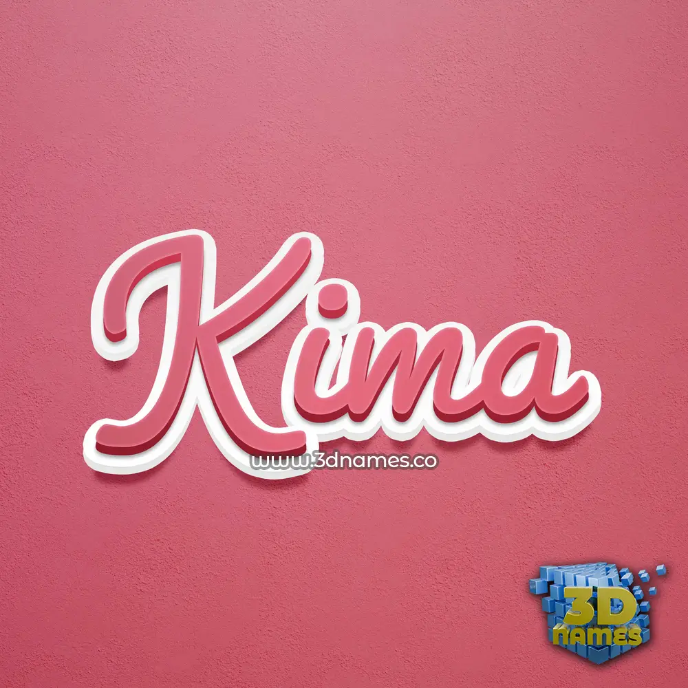 kima in Red Scribble style - 3D name wallpaper