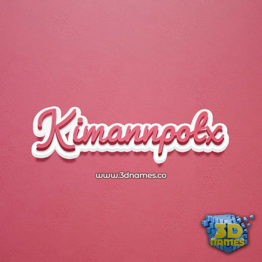 kimannpotx in Red Scribble style - 3D name wallpaper