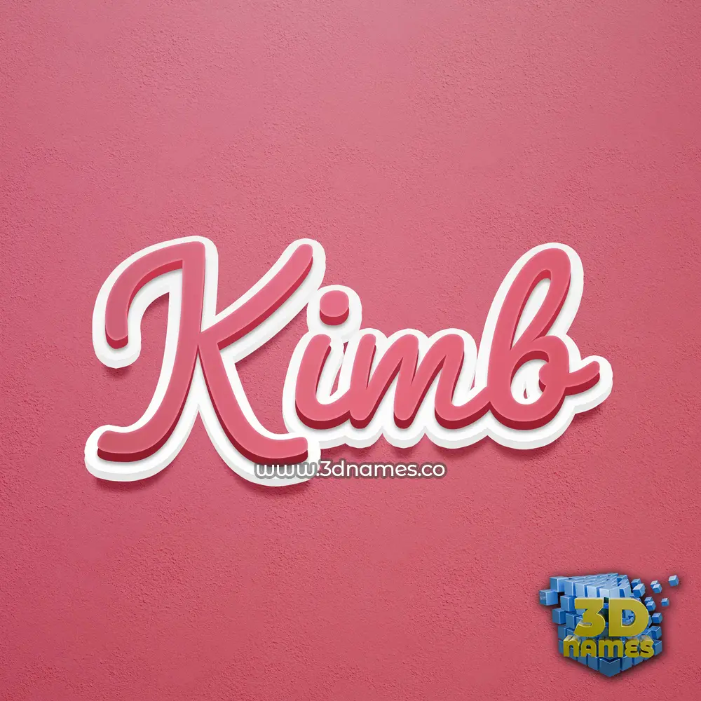 kimb in Red Scribble style - 3D name wallpaper