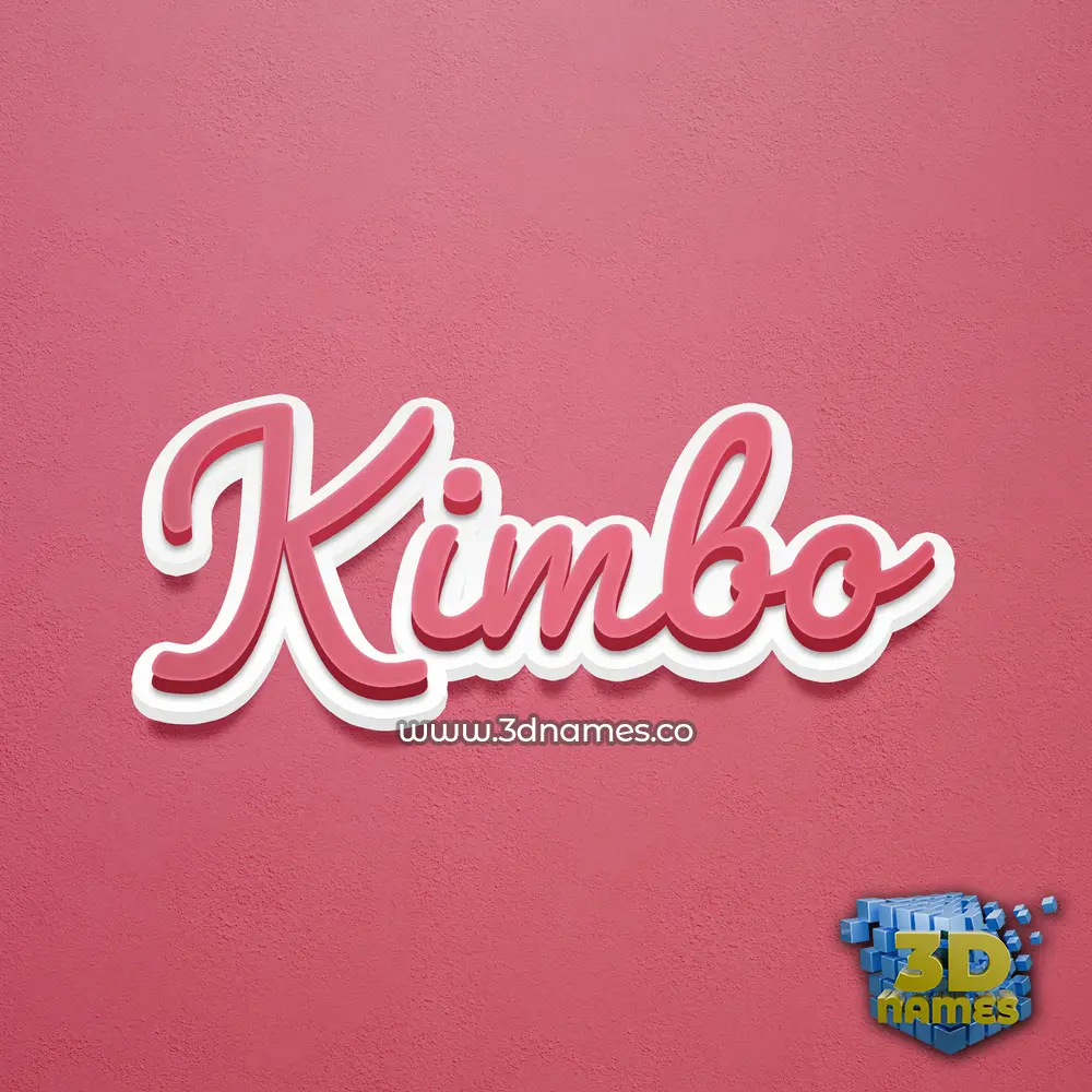 kimbo in Red Scribble style - 3D name wallpaper