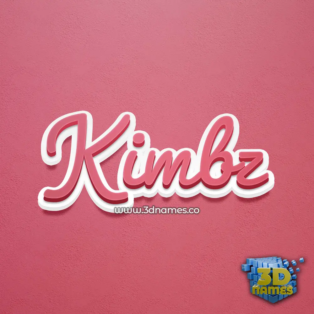 kimbz in Red Scribble style - 3D name wallpaper