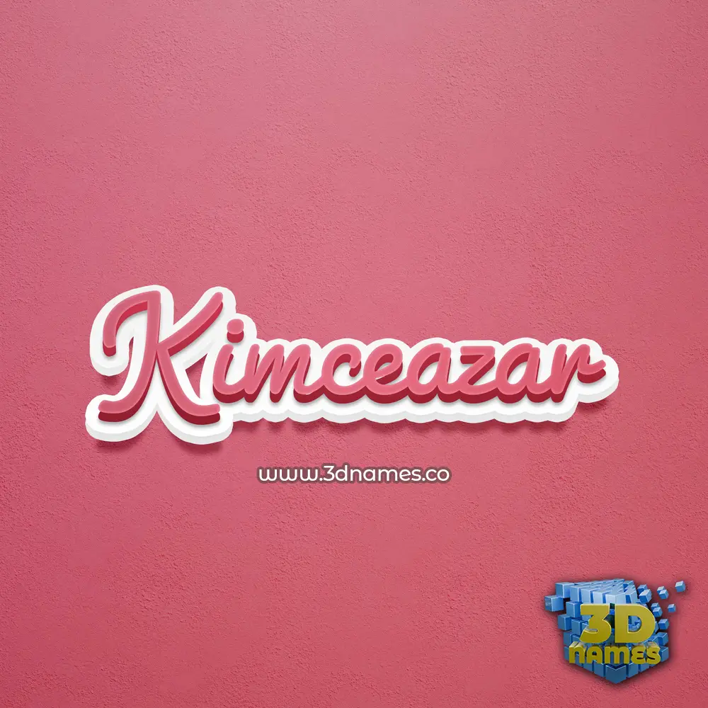 kimceazar in Red Scribble style - 3D name wallpaper