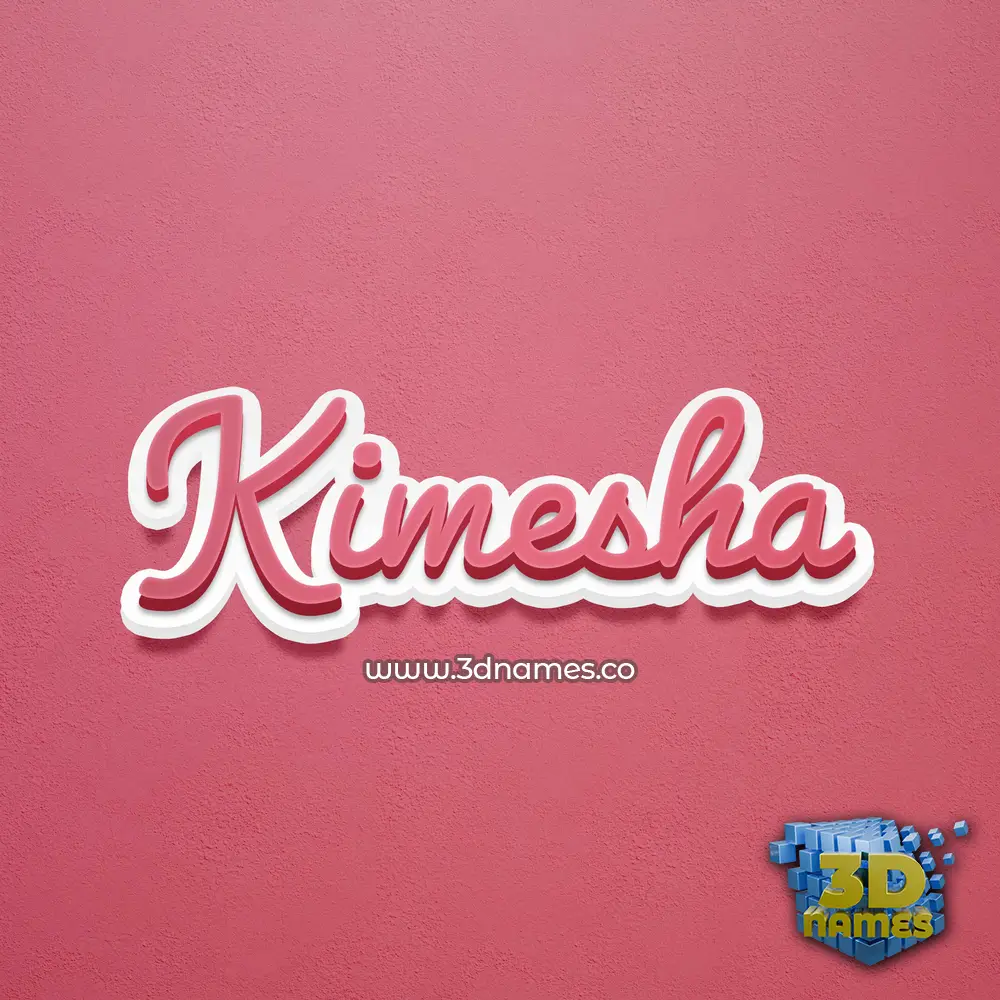 kimesha in Red Scribble style - 3D name wallpaper