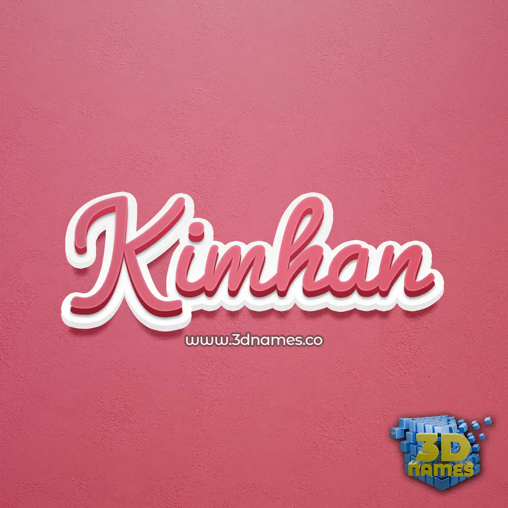 kimhan in Red Scribble style - 3D name wallpaper