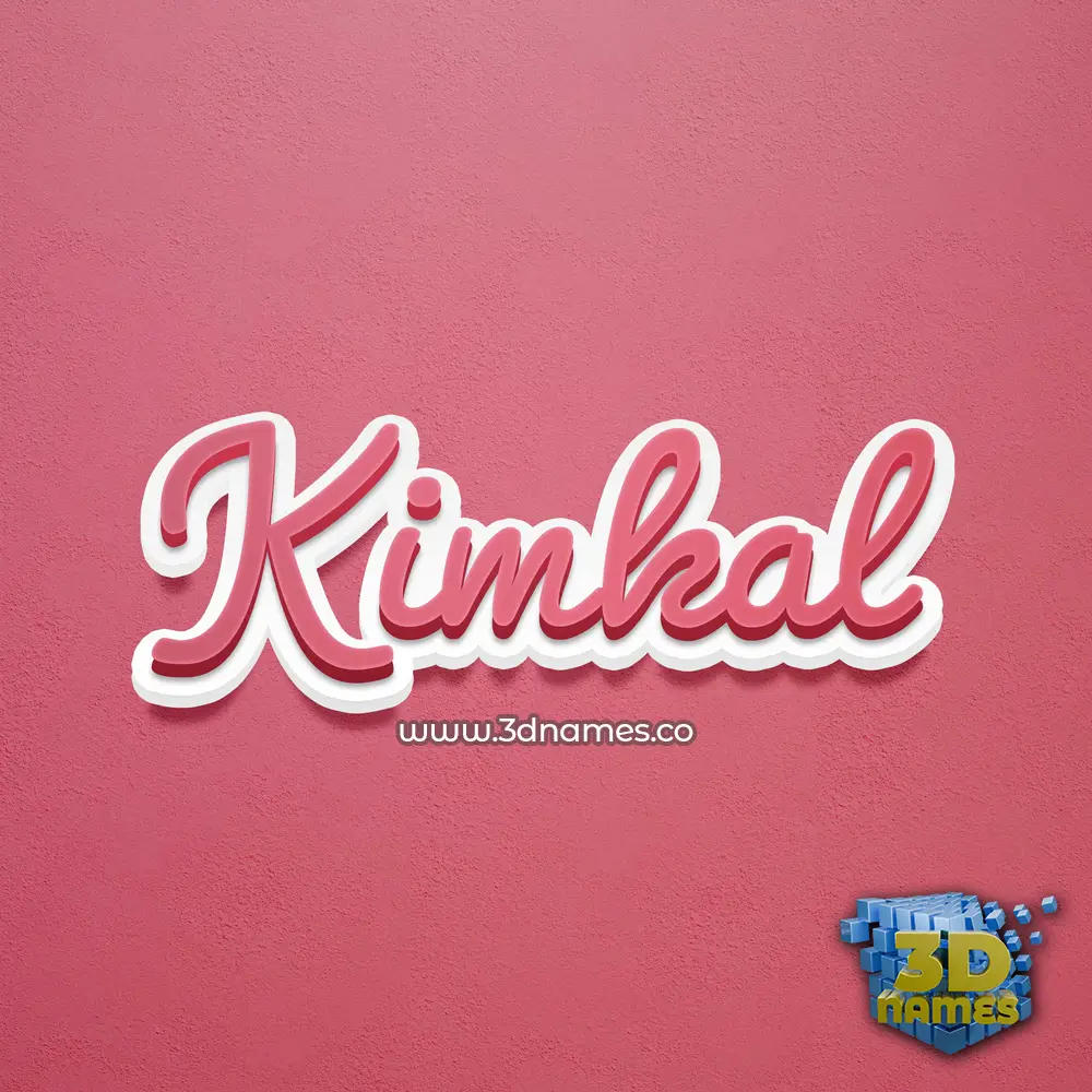 kimkal in Red Scribble style - 3D name wallpaper