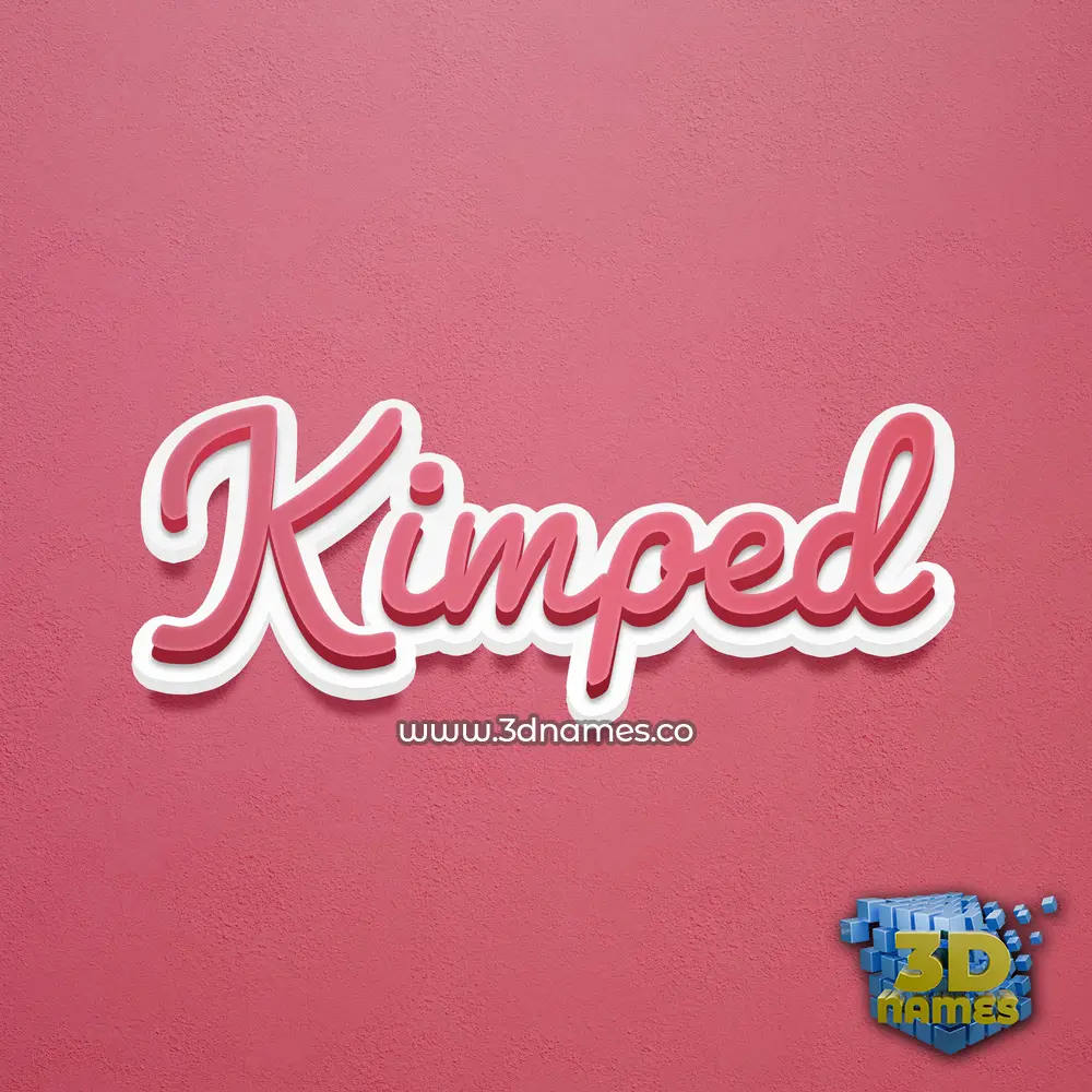 kimped in Red Scribble style - 3D name wallpaper