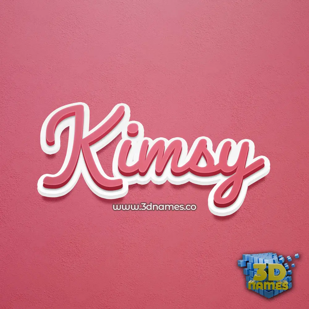 kimsy in Red Scribble style - 3D name wallpaper