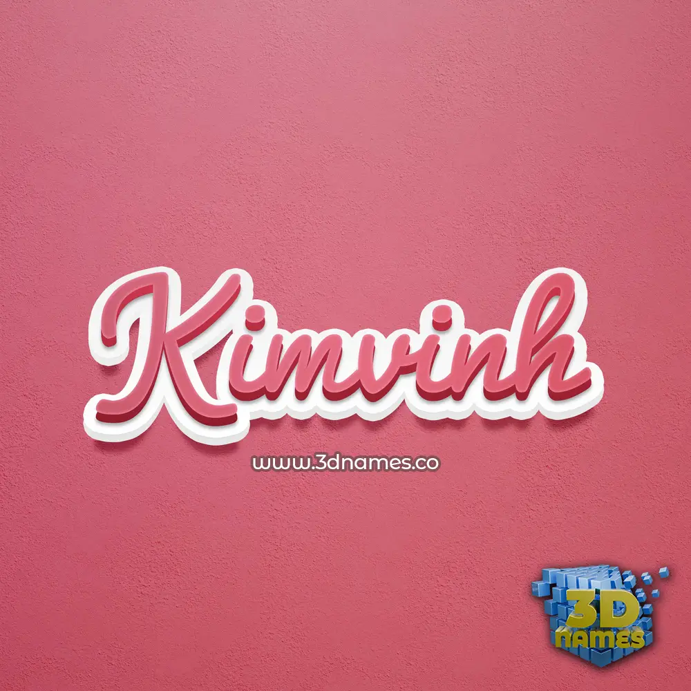 kimvinh in Red Scribble style - 3D name wallpaper