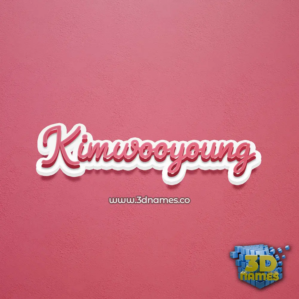 kimwooyoung in Red Scribble style - 3D name wallpaper