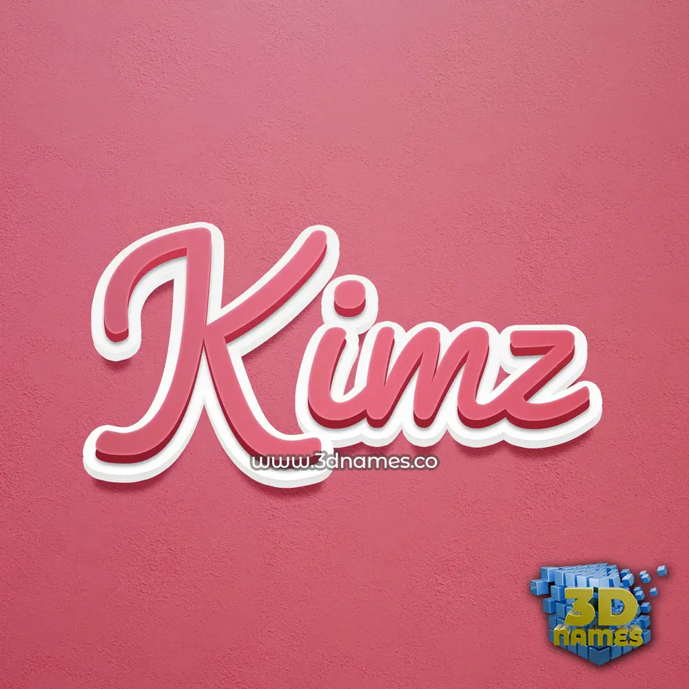 kimz in Red Scribble style - 3D name wallpaper