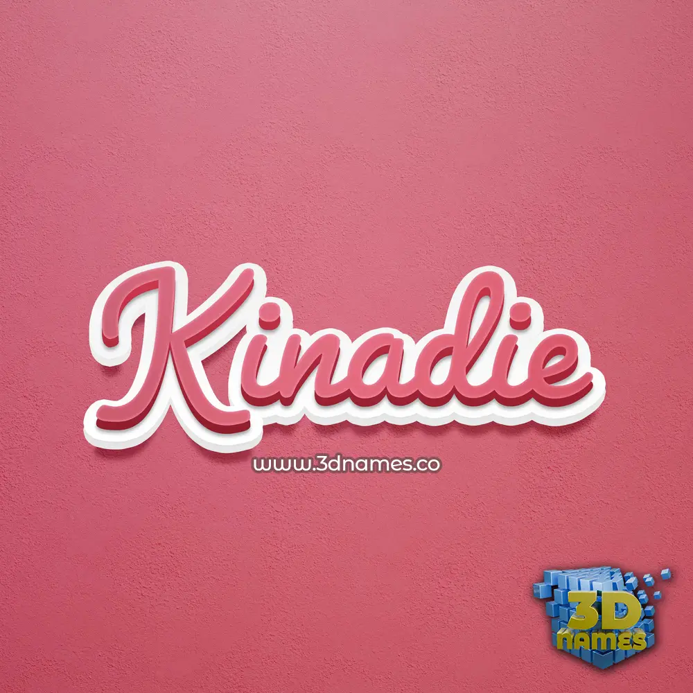 kinadie in Red Scribble style - 3D name wallpaper