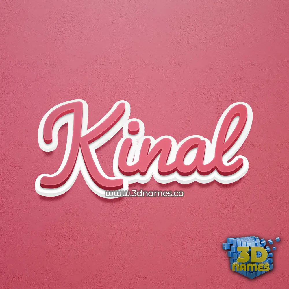 kinal in Red Scribble style - 3D name wallpaper
